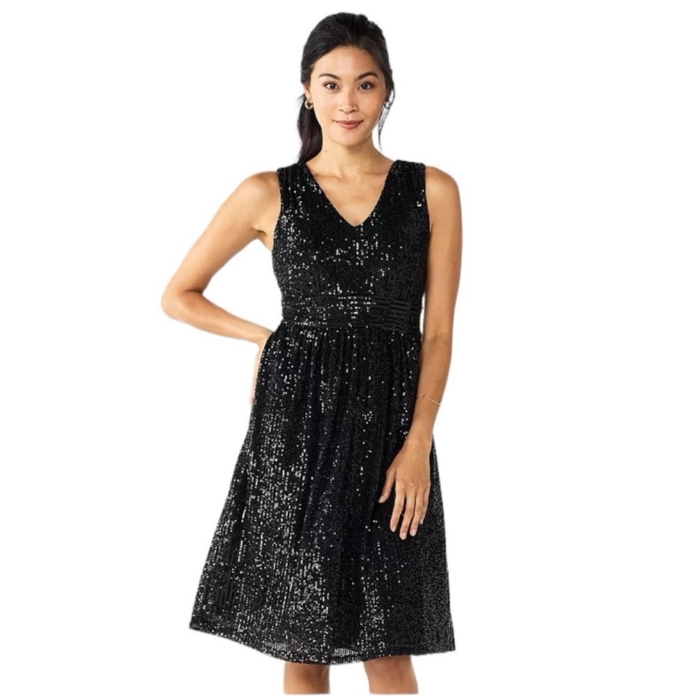 Draper James Black Sequin Dress - EUC!